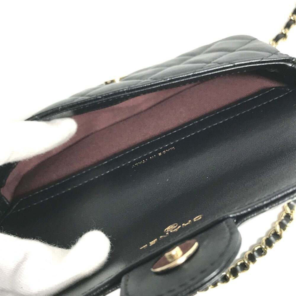 CHANEL Black Lambskin Leather Logo Wallet - Picture 12 of 16